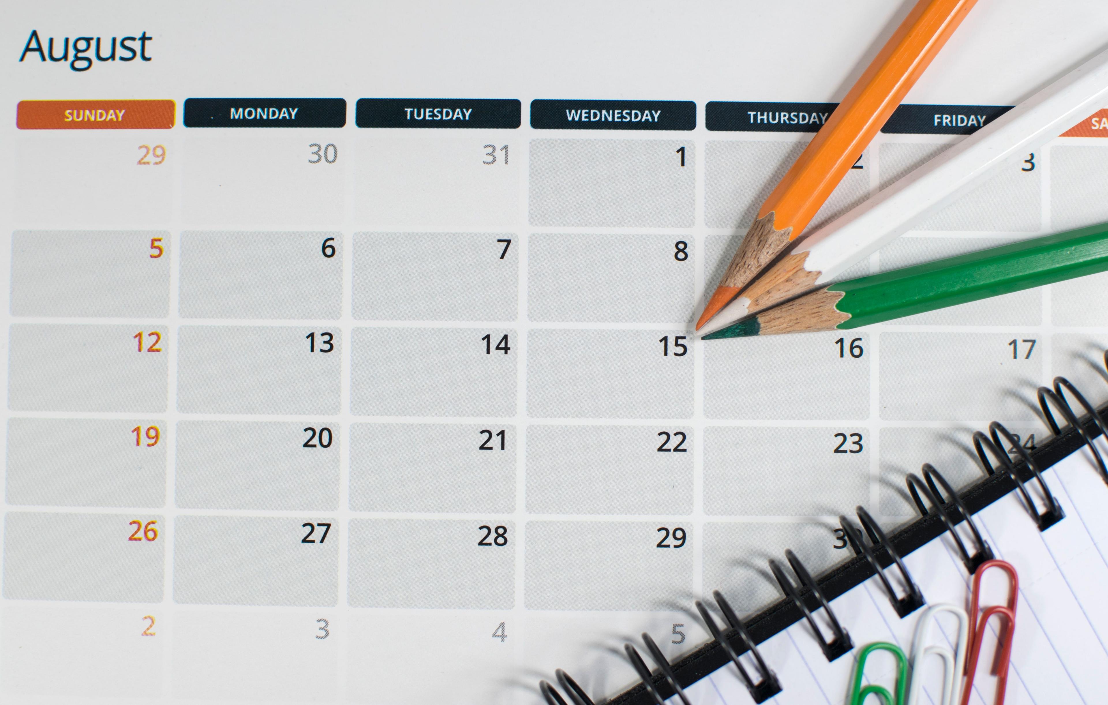 Image of a schedule, representing scheduling an appointment with a stump specialist